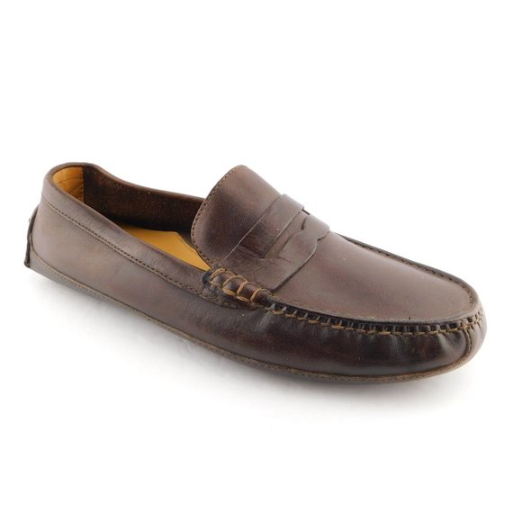 COLE HAAN Brown Leather Driving Slippers Moccasins Slip-on Flat Loafers 11.5
